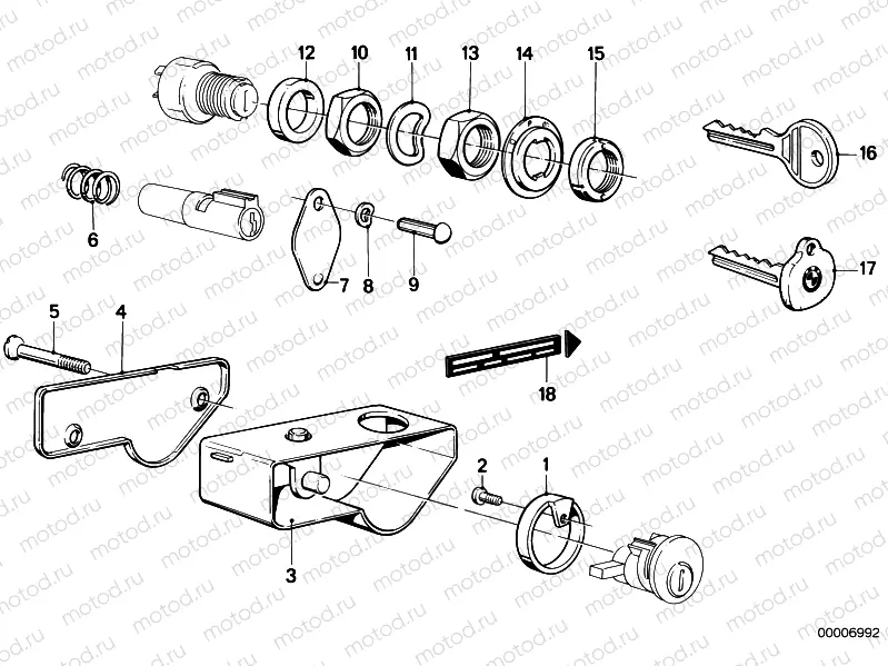Mounting parts f set of locks