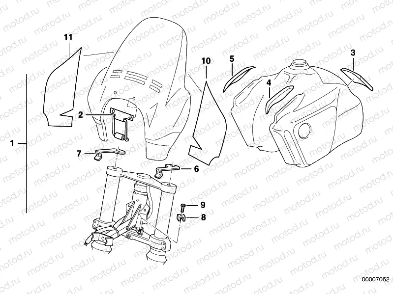 Mounting parts set