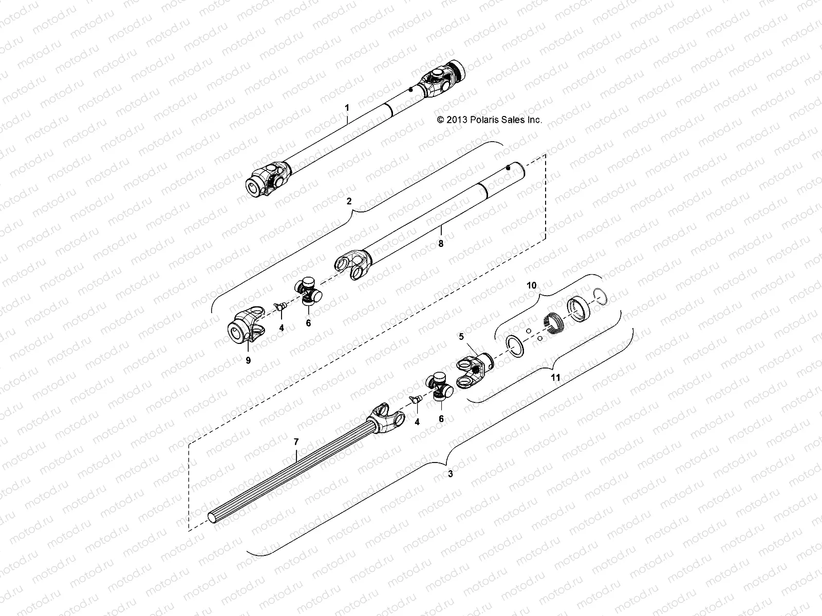 MOWER | MOWER, DRIVE SHAFT - D151M/2MPD1AJ-MWR (49BRUTUSSHAFTDRV6900)