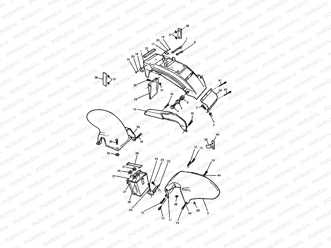 Mudguard, Chainguard & Battery Box