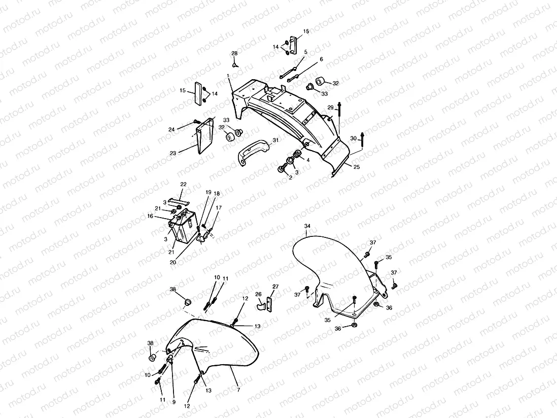 Mudguards, Chainguard, Battery Box Executive