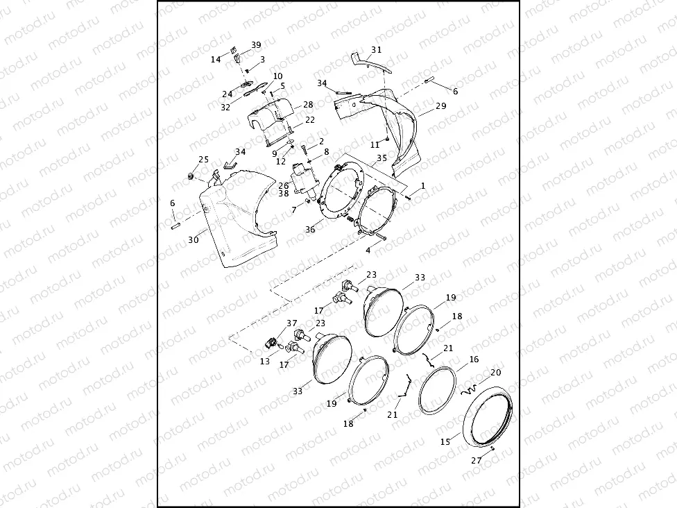 NACELLE AND HEADLAMP - FLHP
