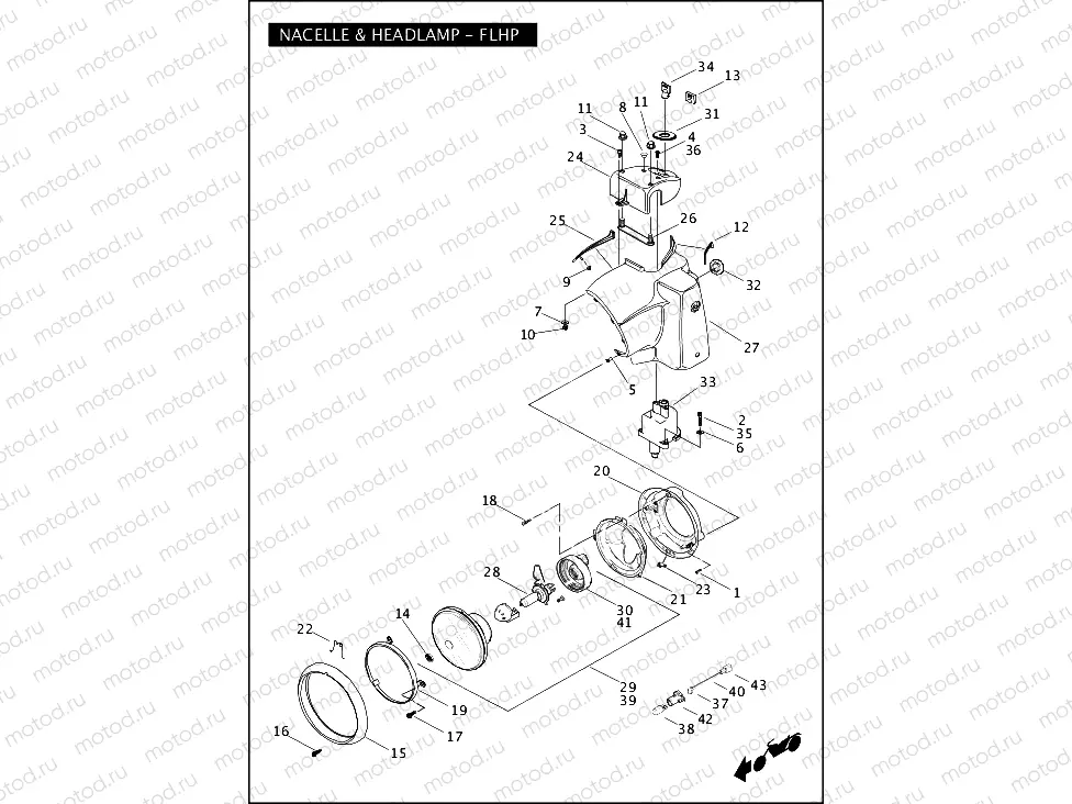 NACELLE & HEADLAMP - FLHP