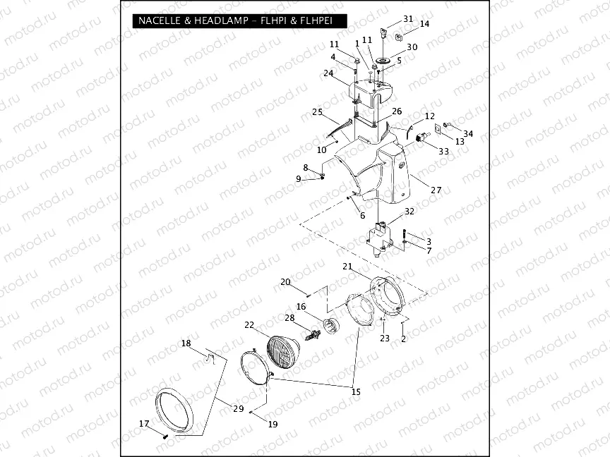 NACELLE & HEADLAMP - FLHPI & FLHPEI