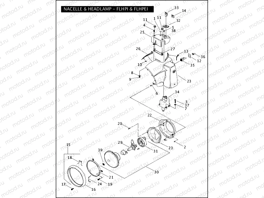 NACELLE & HEADLAMP - FLHPI & FLHPEI