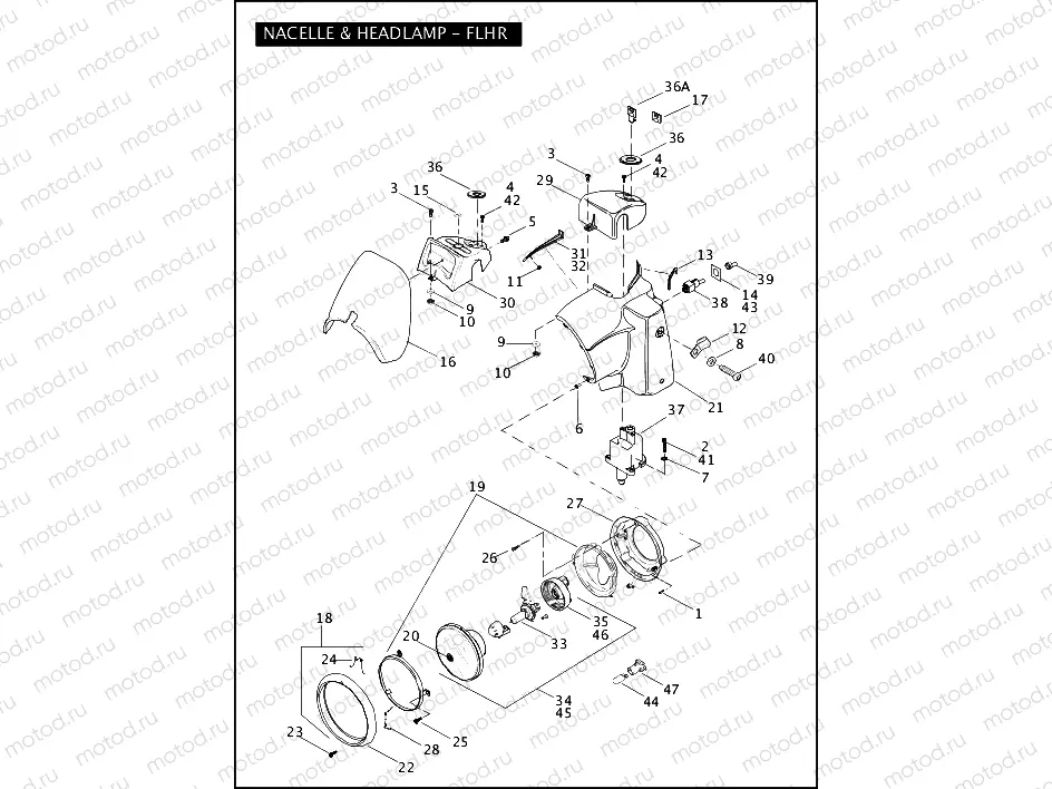 NACELLE & HEADLAMP - FLHR (1 OF 2)