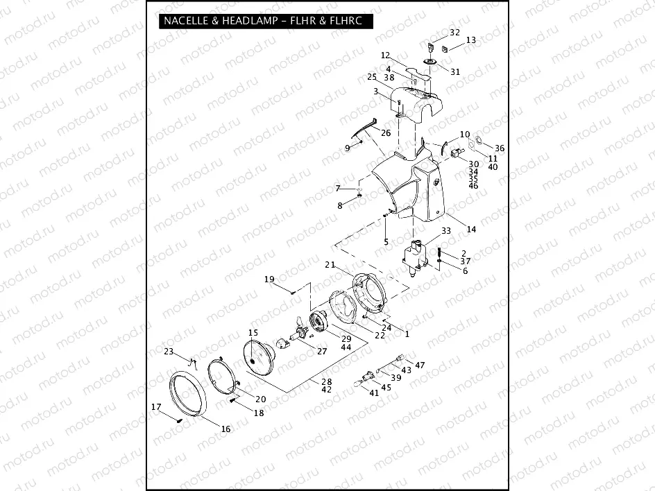 NACELLE & HEADLAMP - FLHR & FLHRC (1 OF 2)