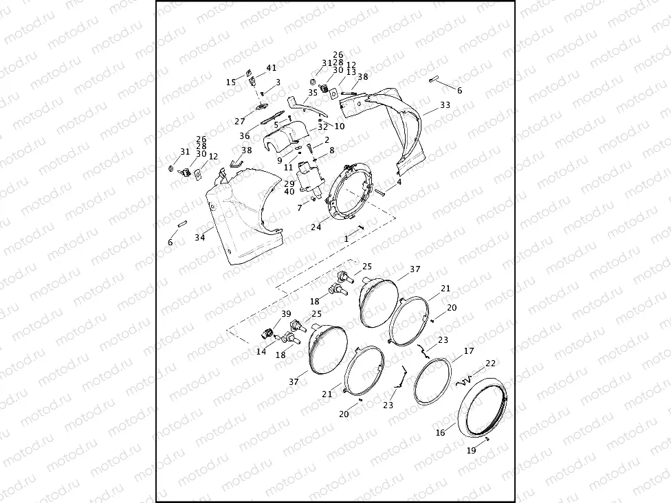 NACELLE & HEADLAMP - FLHR & FLHRC