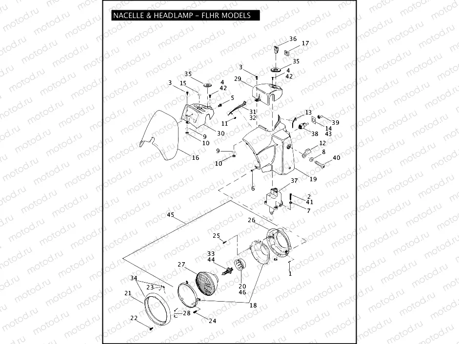 NACELLE & HEADLAMP - FLHR MODELS (2 OF 2)