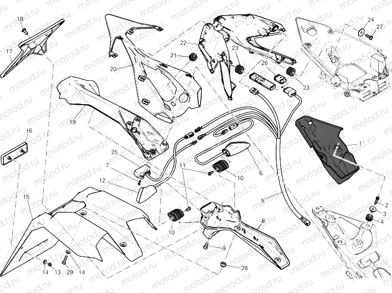 NUMBER PLATE HOLDER - TAIL LIGHT - (AUS) » LIGHTING SYSTEM
