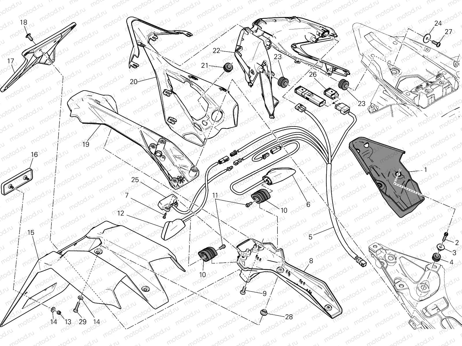 NUMBER PLATE HOLDER - TAIL LIGHT - (AUS) [MOD:1299S;XST:AUS]