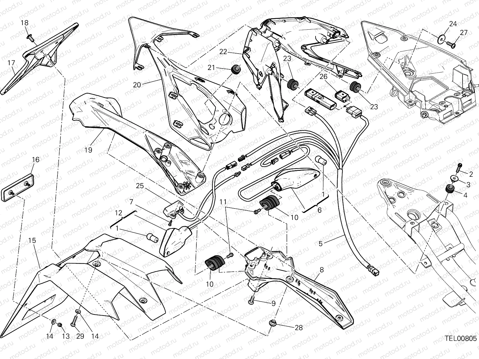 NUMBER PLATE HOLDER - TAIL LIGHT - (AUS) [MOD:899 ABS,899 AWS;XST:AUS]