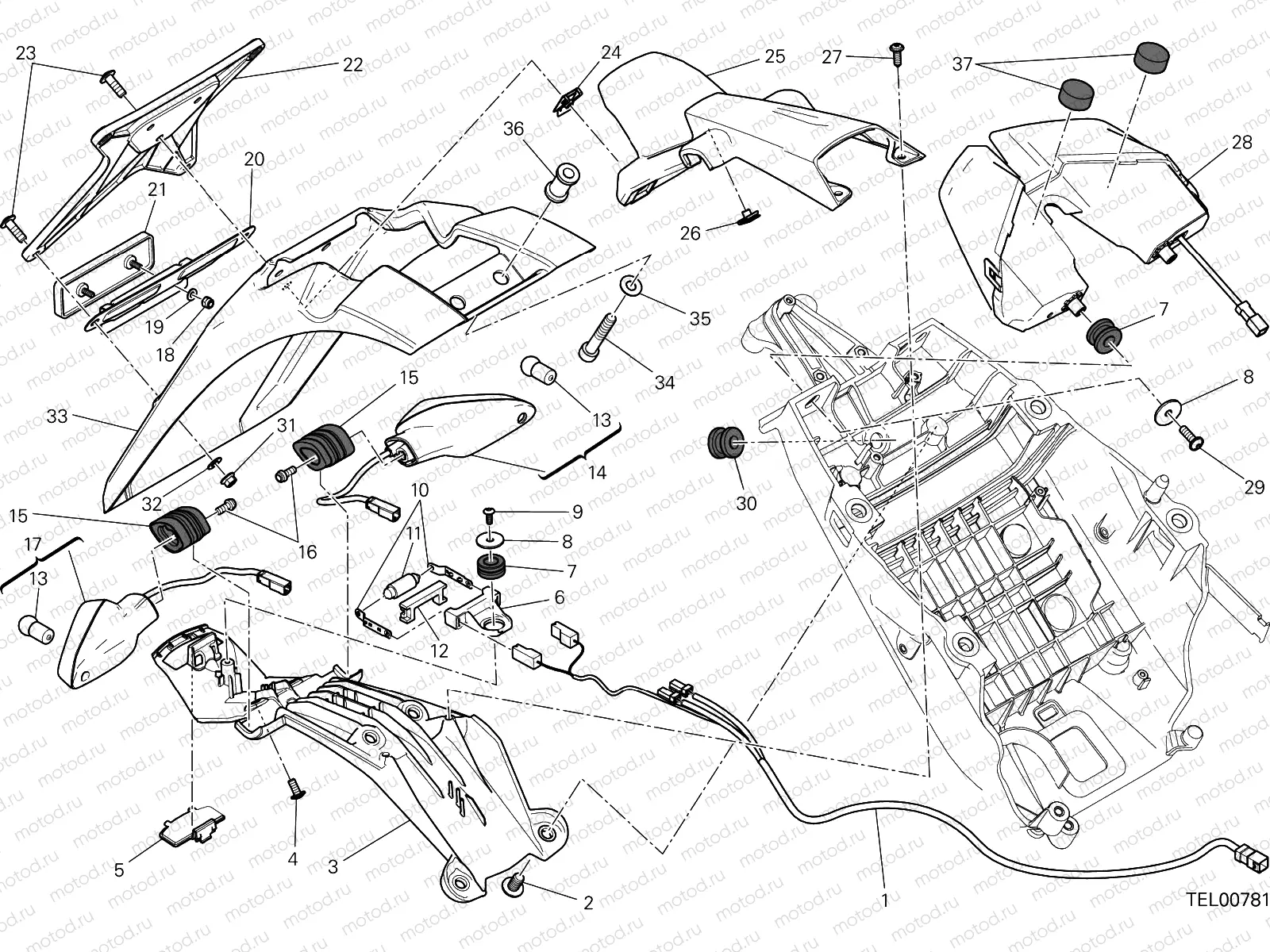 NUMBER PLATE HOLDER - TAIL LIGHT - (AUS) [MOD:HYM-SP;XST:AUS]