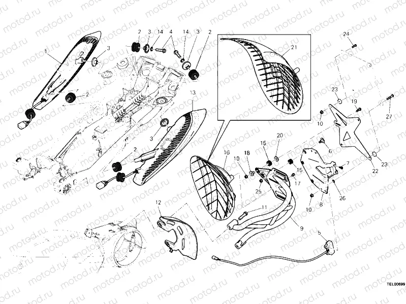 NUMBER PLATE HOLDER - TAIL LIGHT » LIGHTING SYSTEM