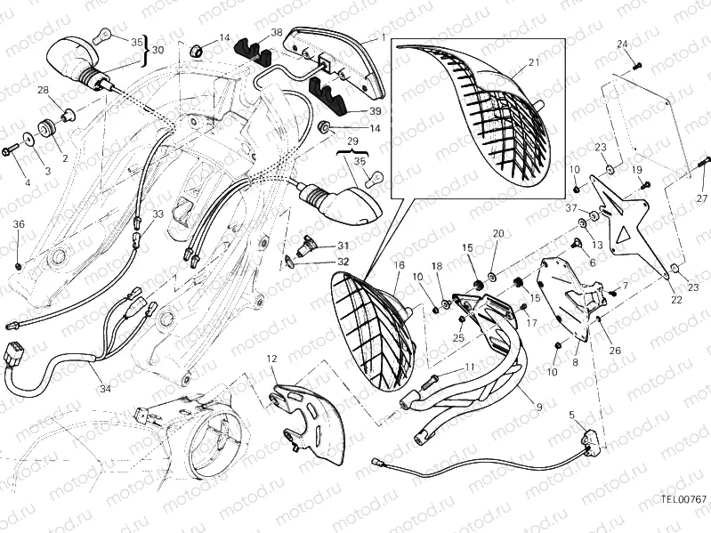 NUMBER PLATE HOLDER - TAIL LIGHT » LIGHTING SYSTEM