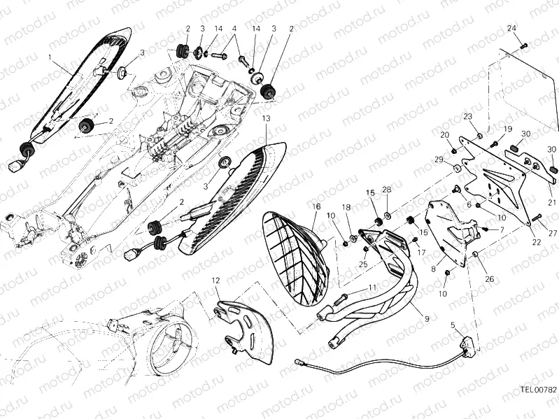 NUMBER PLATE HOLDER - TAIL LIGHT » LIGHTING SYSTEM