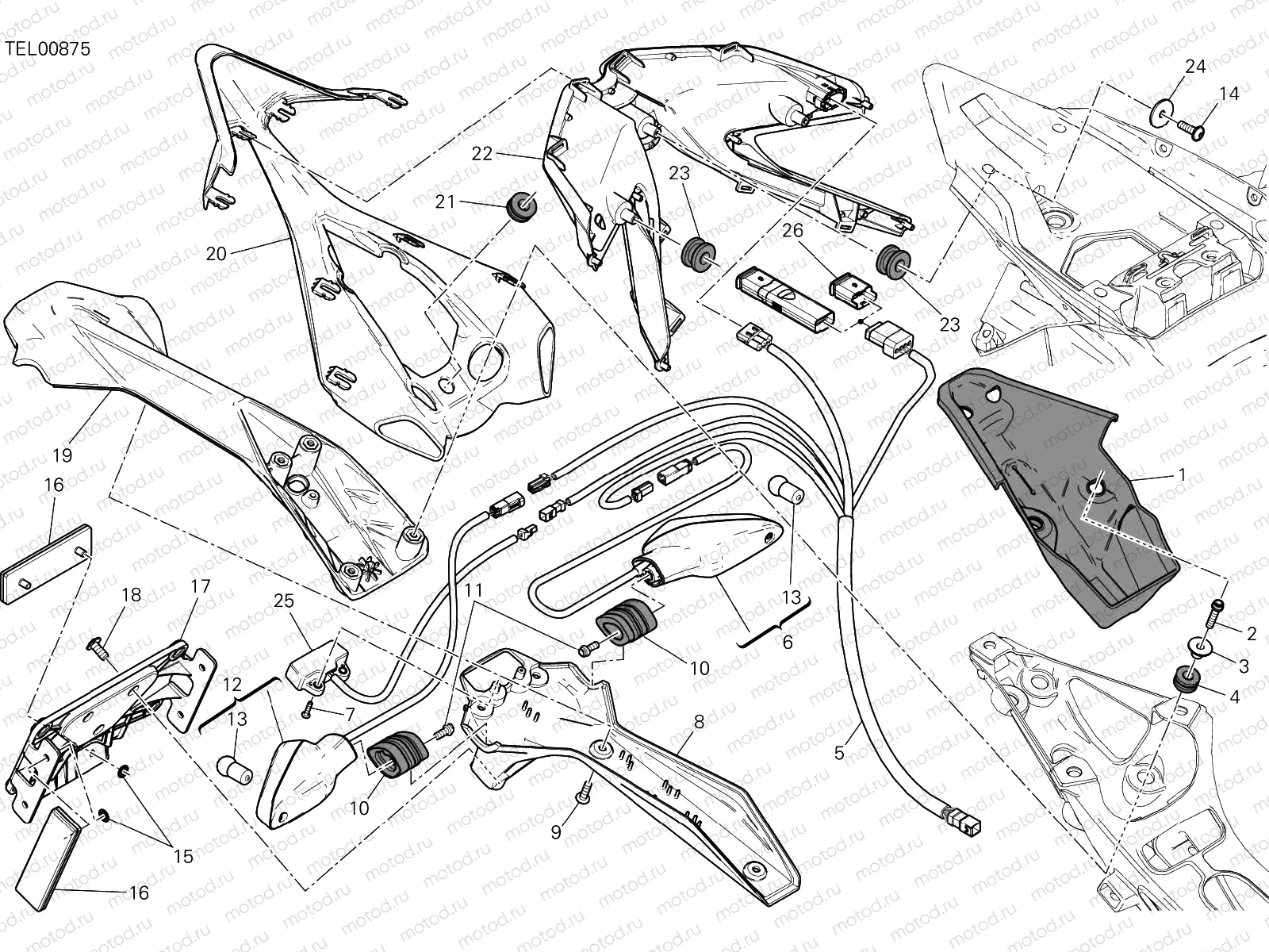 NUMBER PLATE HOLDER - TAIL LIGHT [MOD:1299R FE;XST:CAL,CDN]