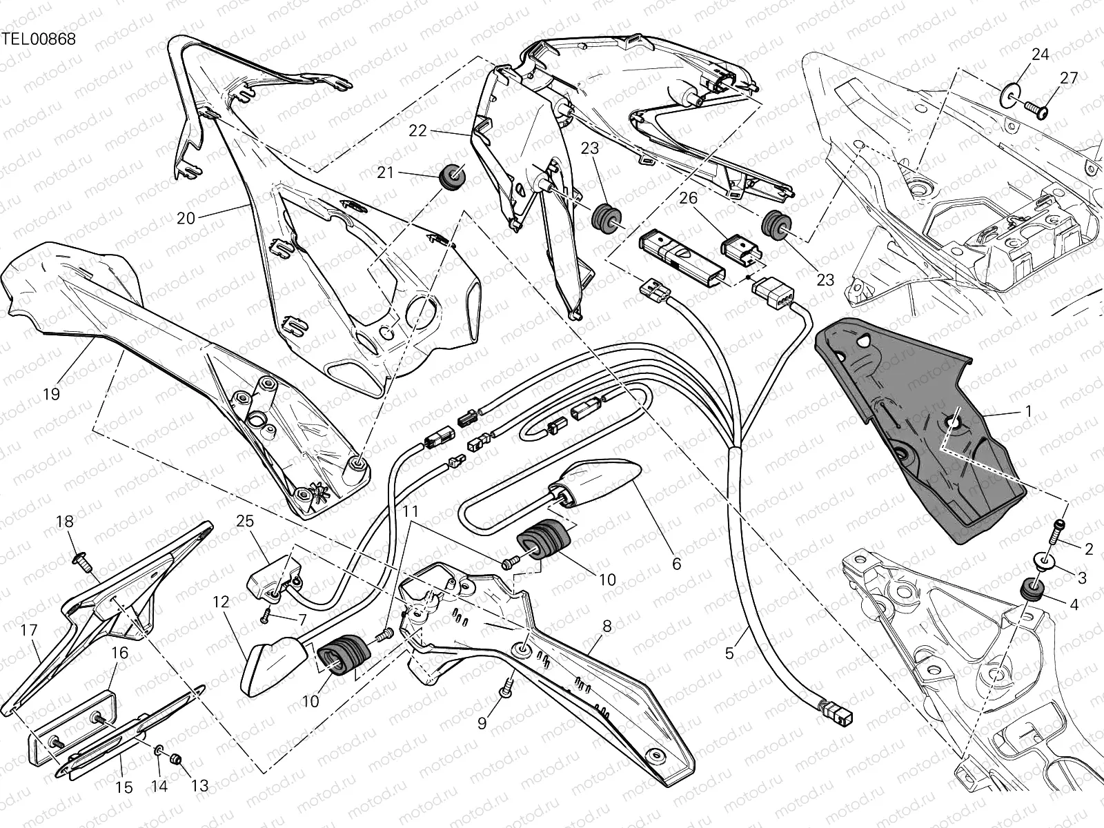 NUMBER PLATE HOLDER - TAIL LIGHT [MOD:1299;XST:EUR,FRA,JAP,TWN]
