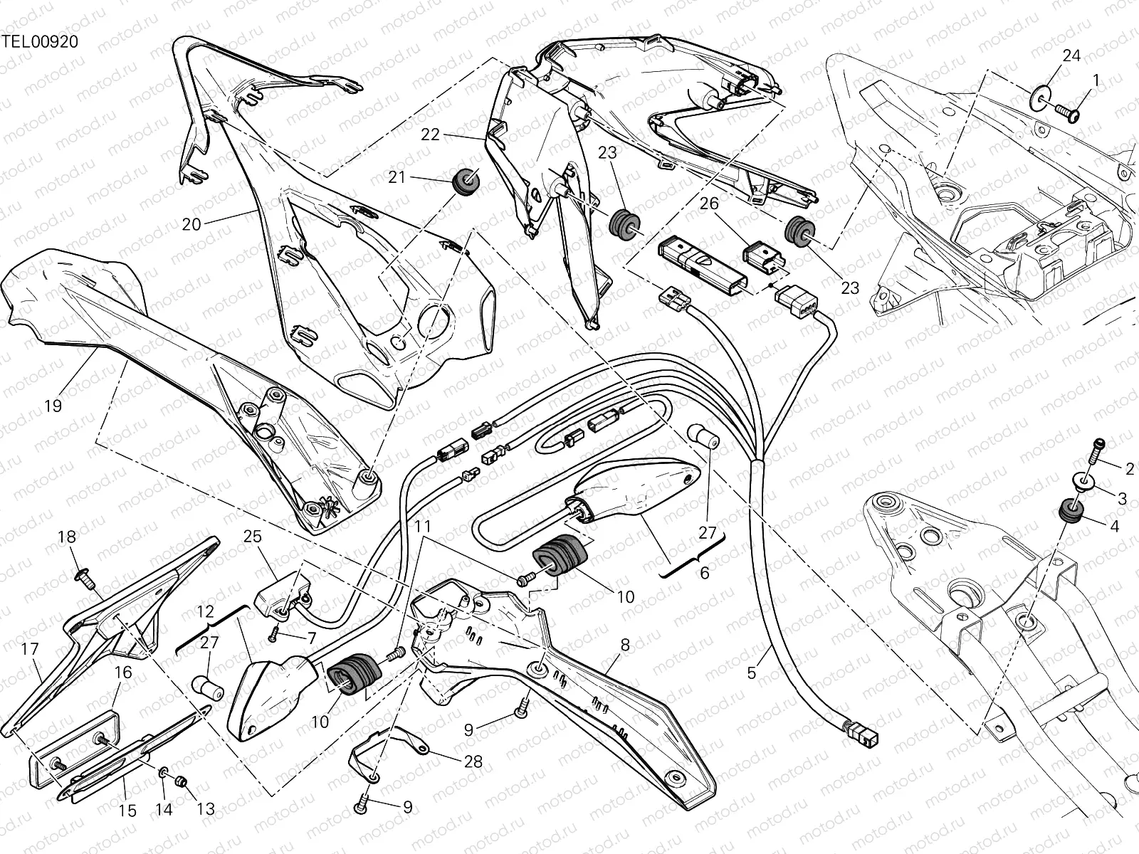 NUMBER PLATE HOLDER - TAIL LIGHT [MOD:959,959 AWS;XST:EUR,FRA,JAP,TWN]