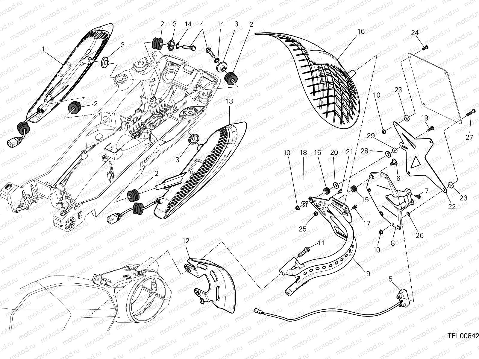 NUMBER PLATE HOLDER - TAIL LIGHT [MOD:DVL;XST:AUS]