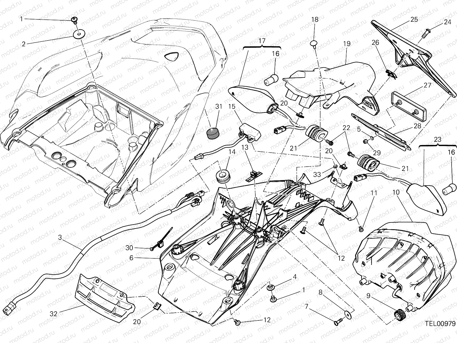 NUMBER PLATE HOLDER - TAIL LIGHT [MOD:MS1200SA;XST:EUR,FRA]