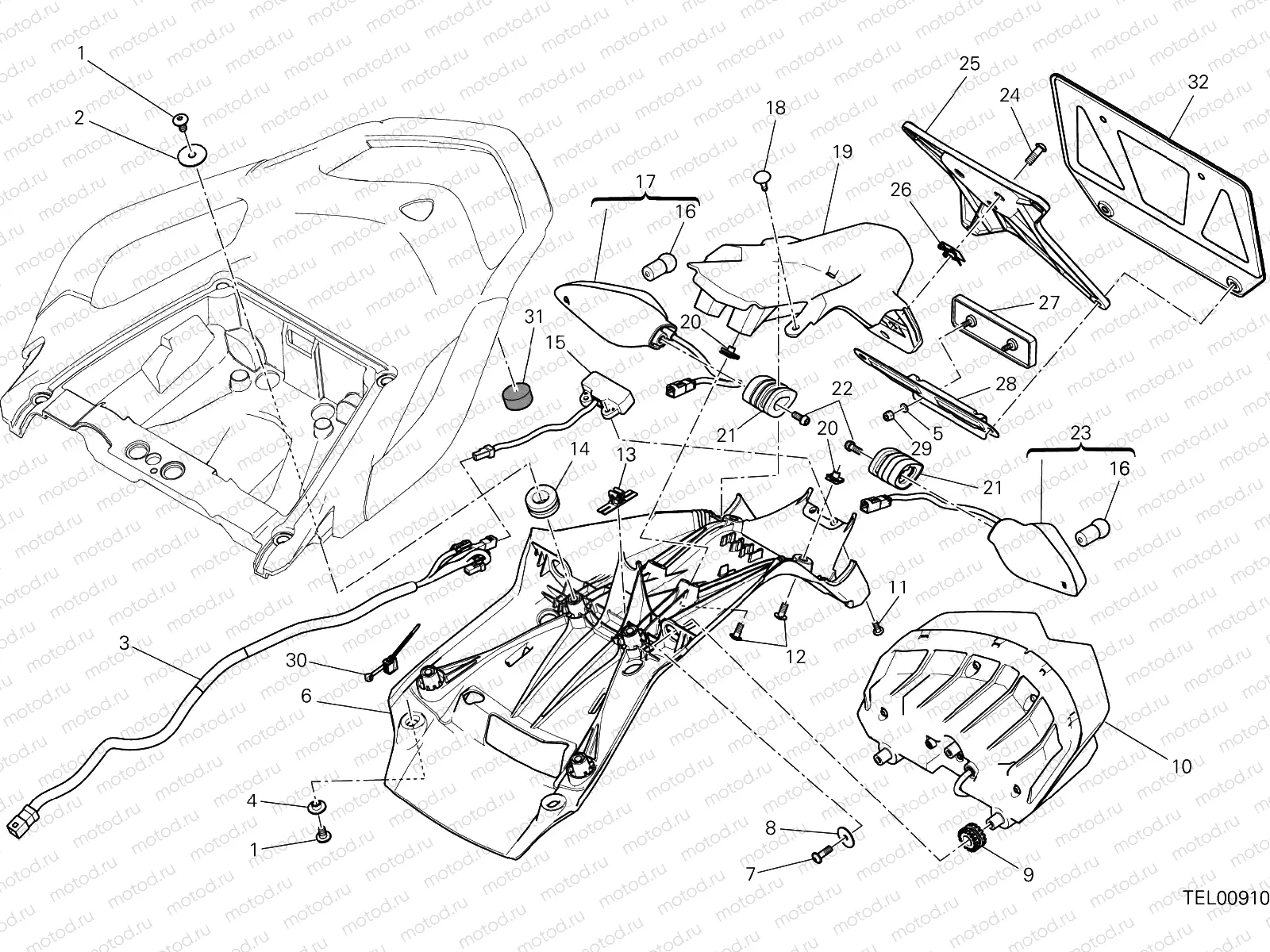 NUMBER PLATE HOLDER - TAIL LIGHT [MOD:MS1200S;XST:JAP]