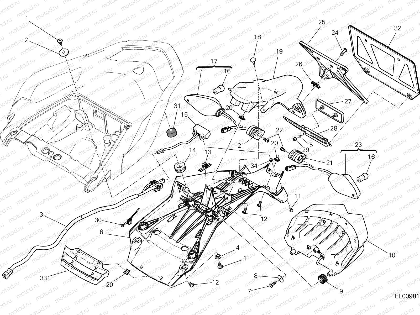 NUMBER PLATE HOLDER - TAIL LIGHT [MOD:MS1200;XST:JAP]