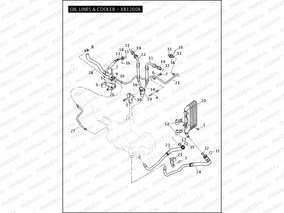 OIL LINES & COOLER - XR1200X