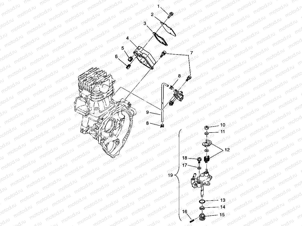 OIL PUMP 6x6 400L - U.S.  W958740 | OIL PUMP 6x6 400L - U.S.  W958740, SWEDISH  S958740 and NORWEGIAN N958740 (4930273027E001)