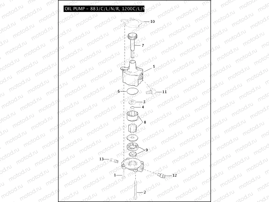 OIL PUMP - 883/C/L/N/R, 1200C/L/N/R