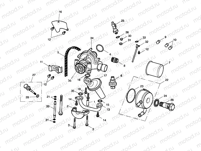 Oil pump drive