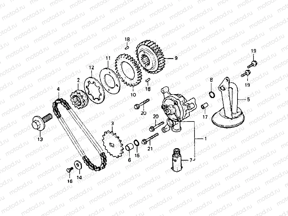 OIL PUMP + PRIMARY DRIVE GEAR