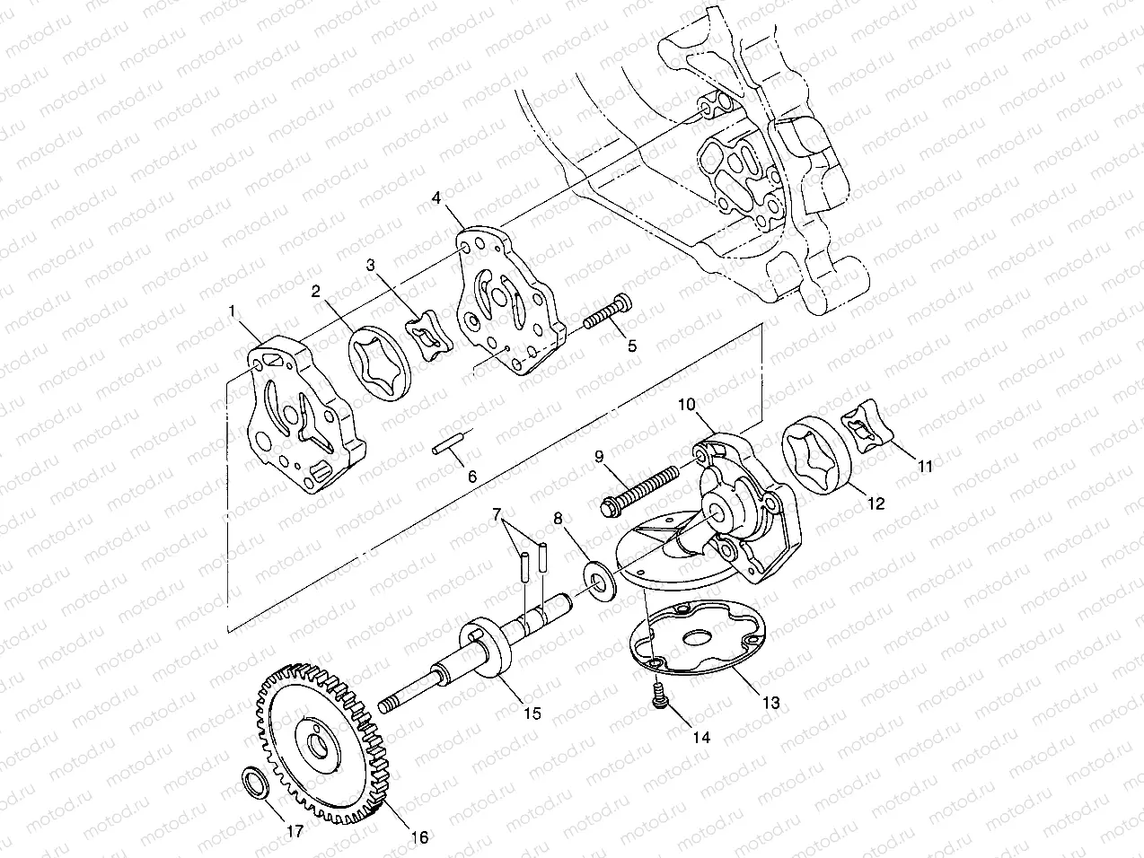 OIL PUMP  Scrambler 500 W97BC50A (4943074307D010) | OIL PUMP  Scrambler 500 W97BC50A (4943074307D010)