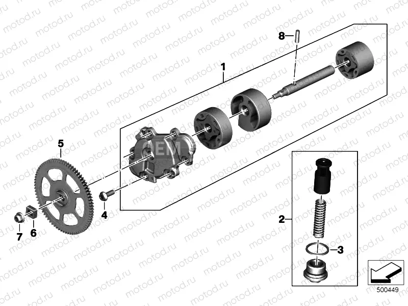 OIL PUMP WITH FILTER SCREEN AND DRIVE
