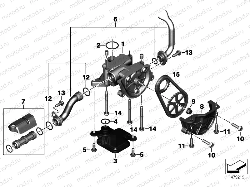 Oil pump with filter screen and drive