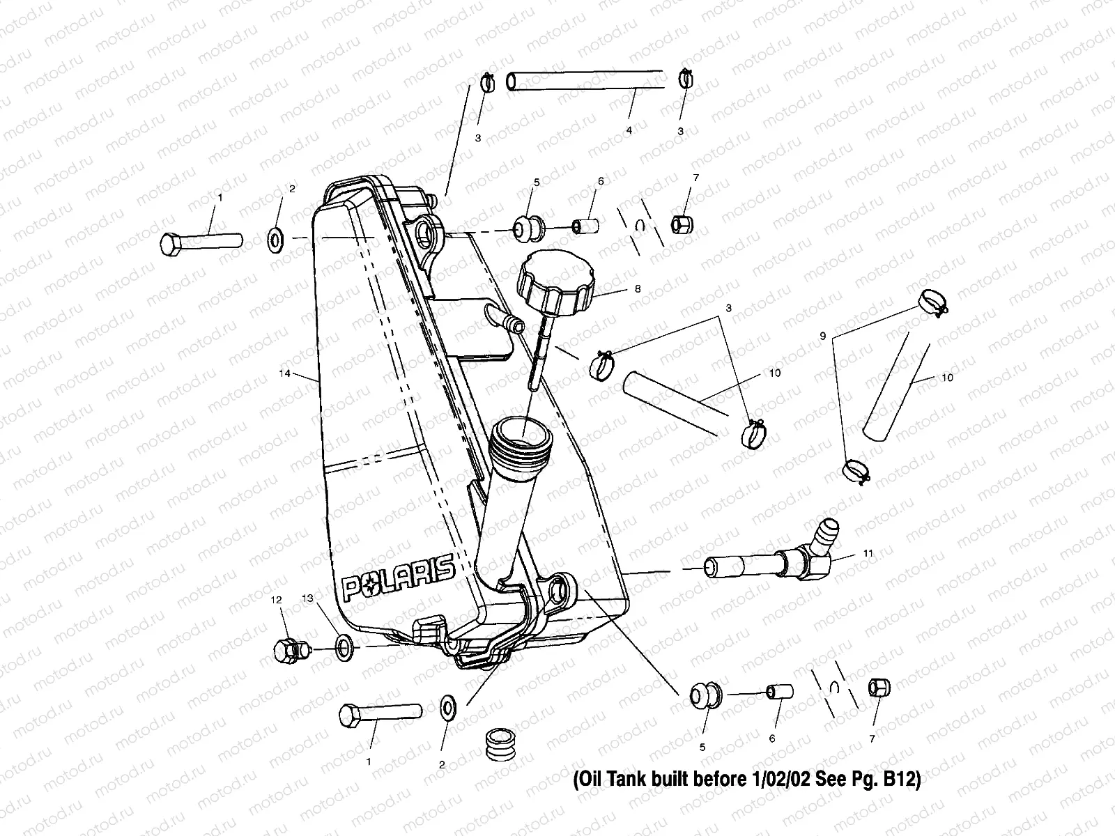 OIL TANK (If Built After 1/02/02) - A02CD50AA/AB/FB (4970197019E07) | OIL TANK (If Built After 1/02/02) - A02CD50AA/AB/FB (4970197019E07)