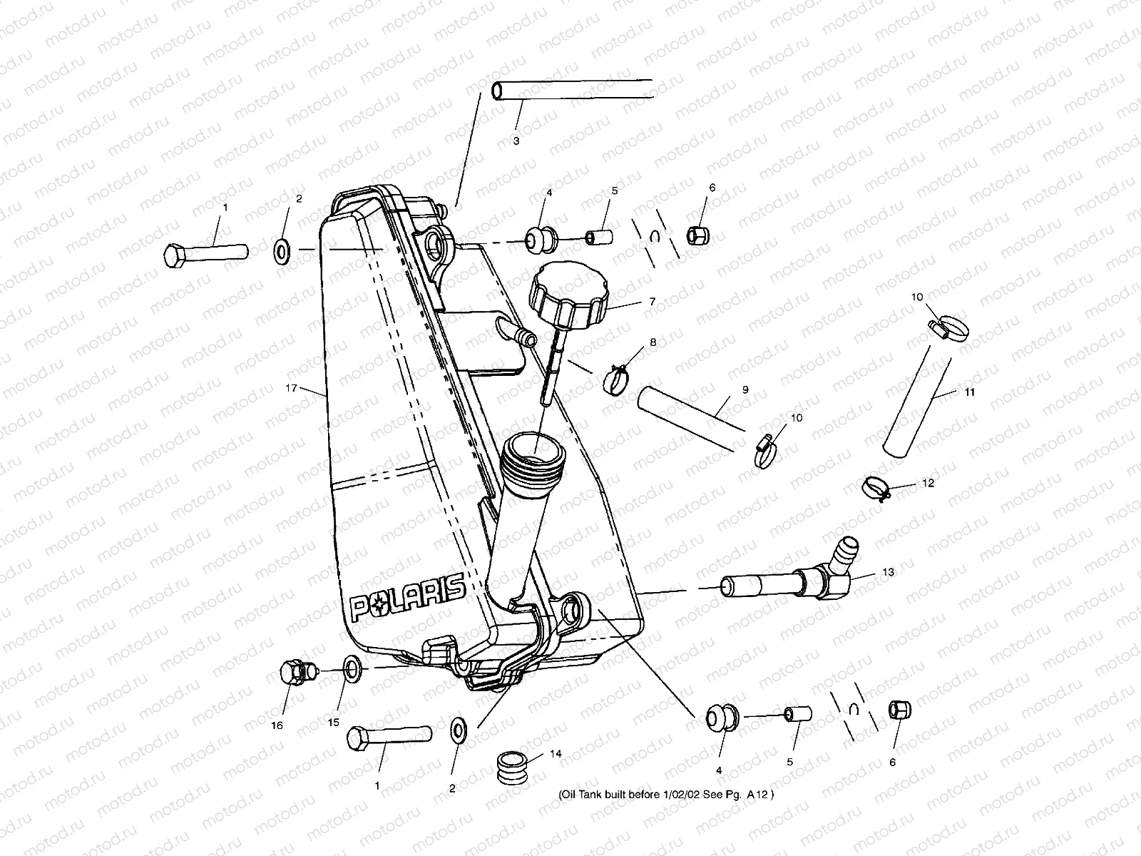 OIL TANK (If Built After 1/02/02) - A02CL50AA/DA (4967986798E05) | OIL TANK (If Built After 1/02/02) - A02CL50AA/DA (4967986798E05)