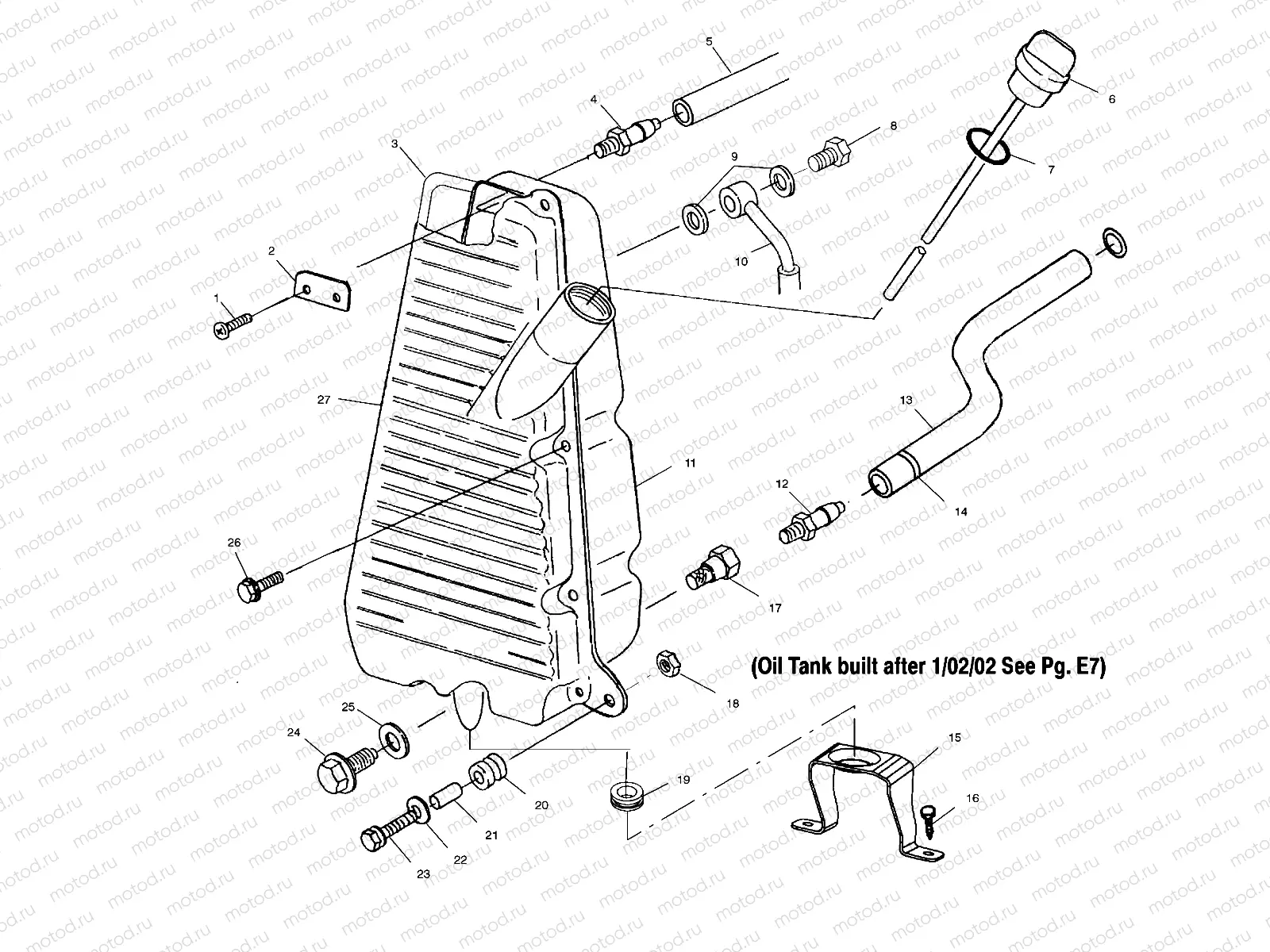 OIL TANK (If Built Before 1/02/02) - A02CD50AA/AB/FB (4970197019B12) | OIL TANK (If Built Before 1/02/02) - A02CD50AA/AB/FB (4970197019B12)