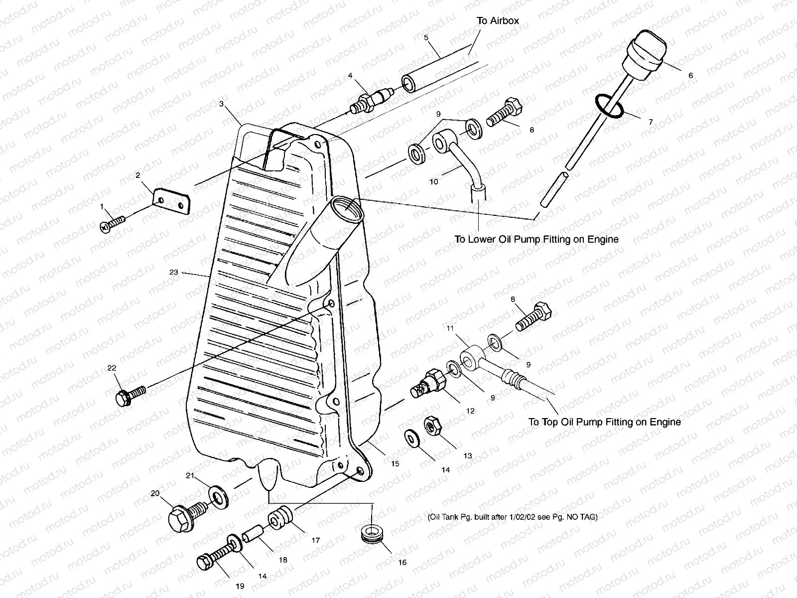 OIL TANK (If Built Before 1/02/02) - A02CH42AA (4968536853B12) | OIL TANK (If Built Before 1/02/02) - A02CH42AA (4968536853B12)