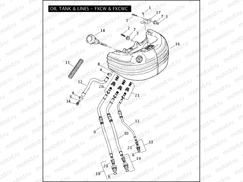 OIL TANK & LINES - FXCW & FXCWC