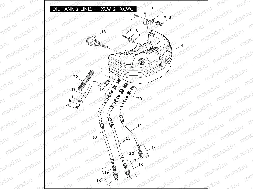 OIL TANK & LINES - FXCW & FXCWC