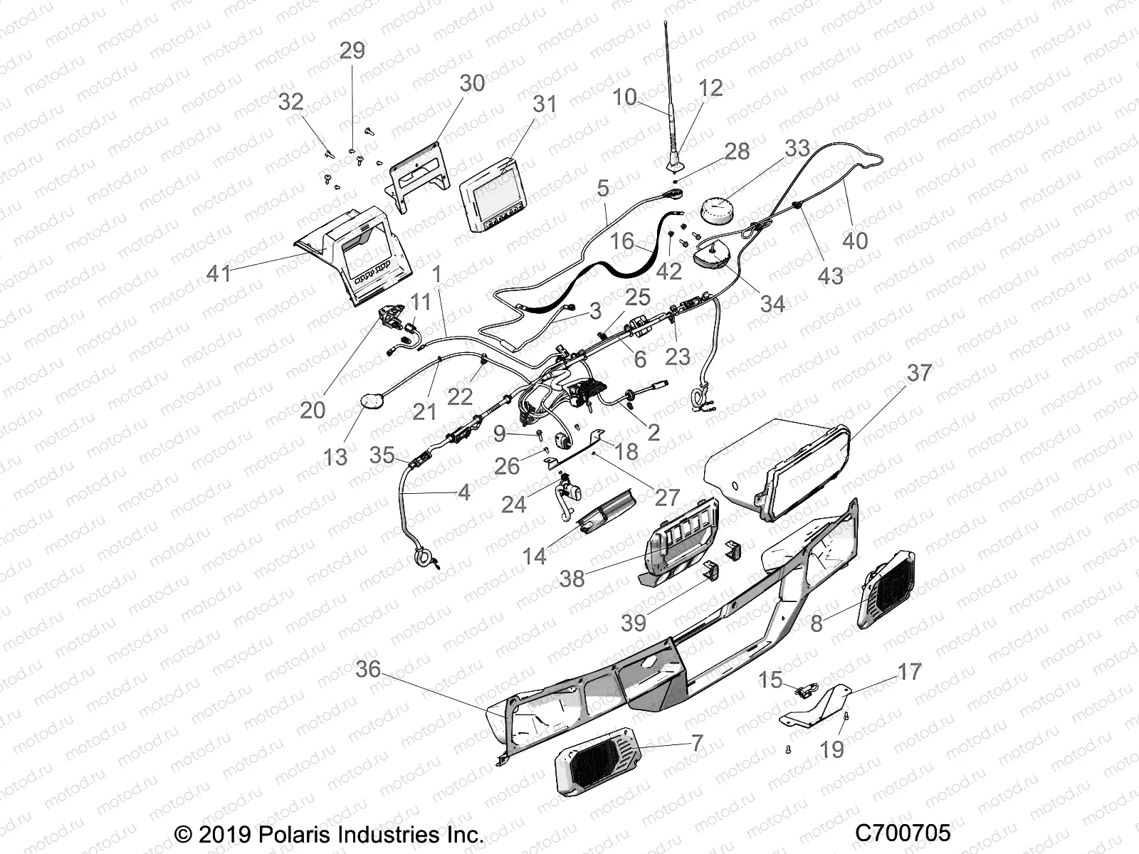 OPT | OPT, DASH, RIDE COMMAND COMP, STORAGE SPEAKER, BIN AND CONTROL PANEL - R20RRB99A/B (C700705)