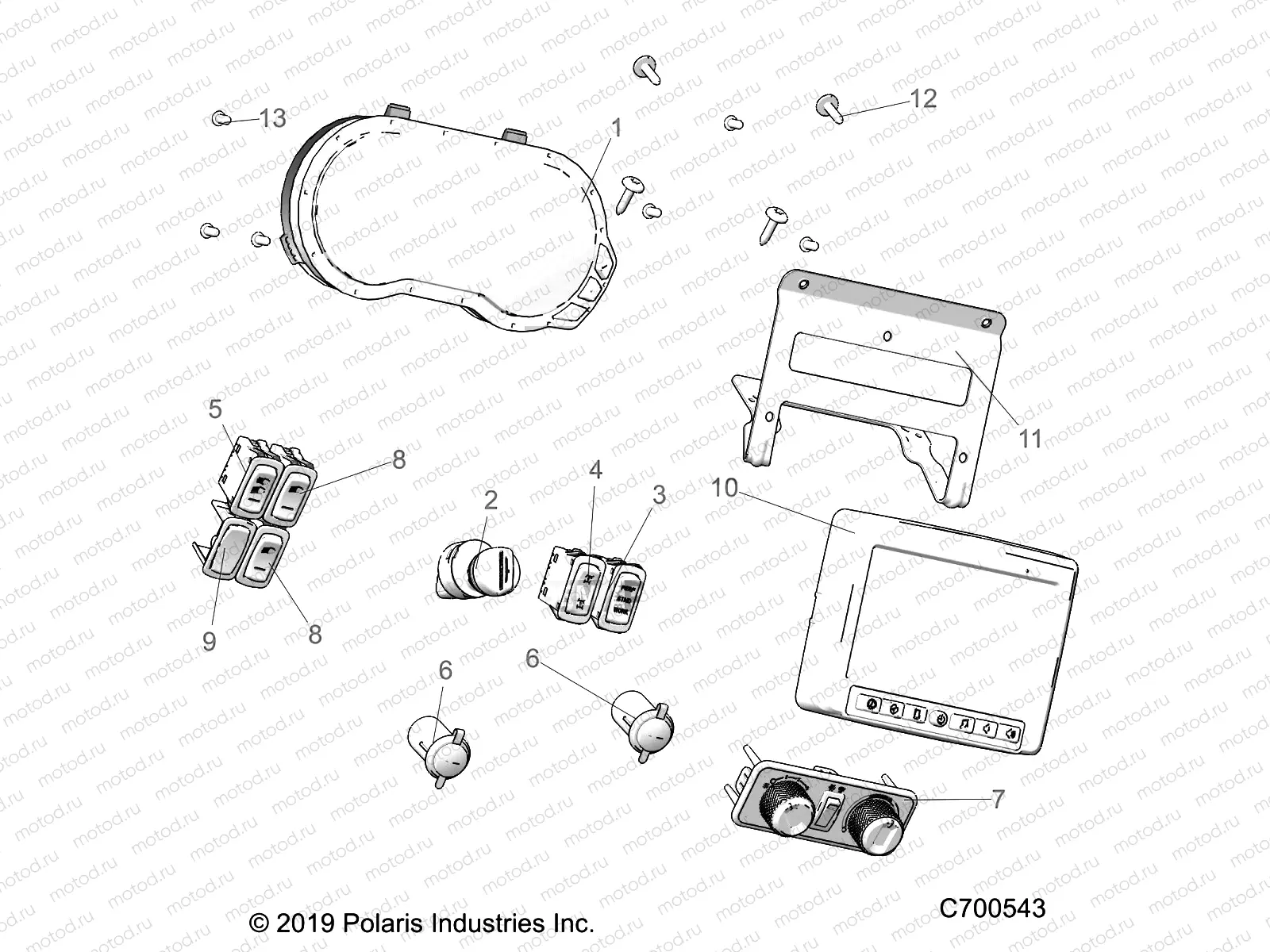 OPT | OPT, ELECTRICAL, DASH GUAGE/SWITCHES RIDE COMMAND PREP.PREP AUDIO - R20RSU99/A/B (C700543)