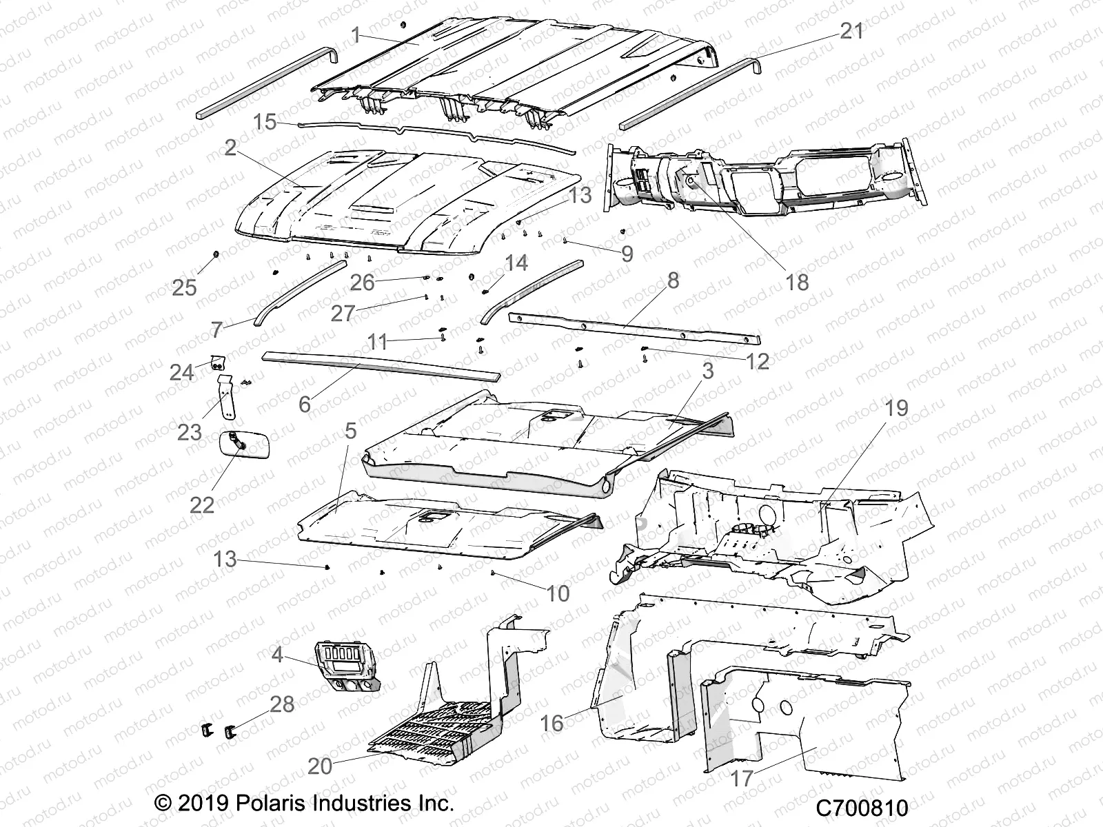 OPT | OPT, PREP ROOF, REAR CLOSE OFF, COVER, HOOD LINER, FLOOR, AND DASH - R20RSU99/A/B (C700810)