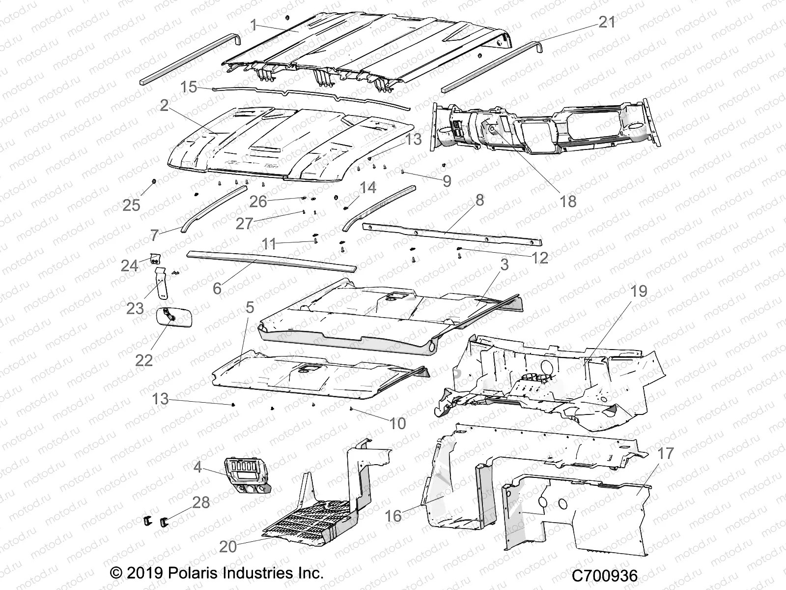 OPT | OPT, ROOF, PREP AUDIO, REAR CLOSE OFF, COVER, HOOD LINER, FLOOR, AND DASH - R20RSU99A/B (C700936)