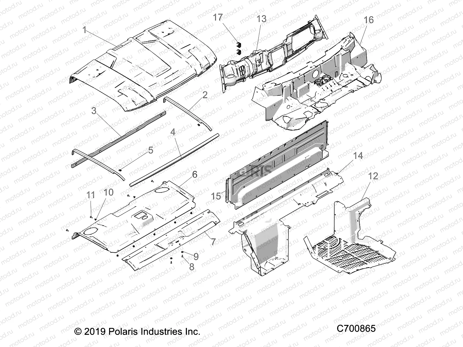 OPT | OPT, ROOF, SPORT,CLOSEOFFS, FLOOR HOOD LINER AND DASH - R20RRE99A/B (C700865)