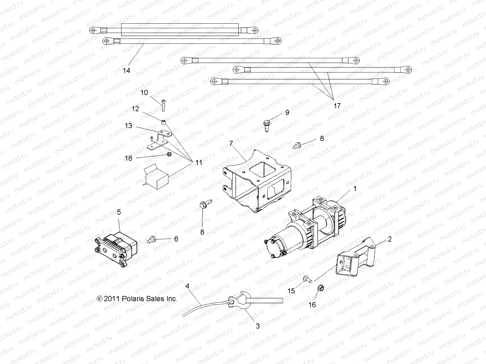 OPTIONS | OPTIONS, WINCH (Built 12/01/11 and Before) - A12ZN5EFF (49ATVWINCH12SP800F)