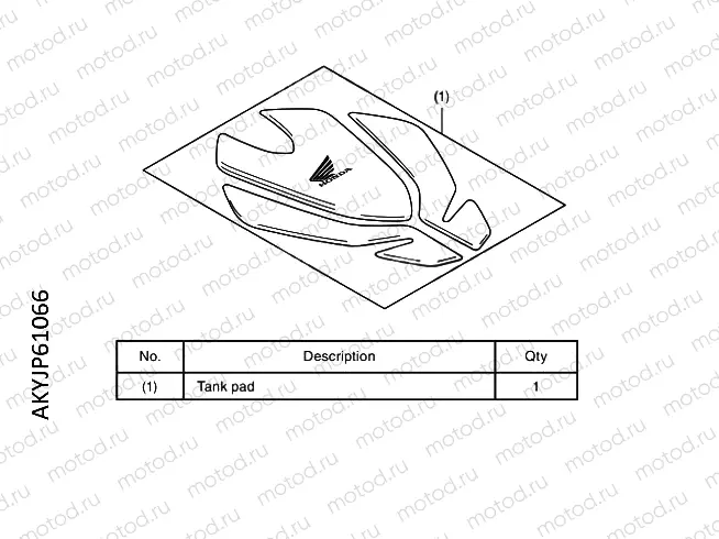 P61-21-06 KIT, TANK PAD CARBON