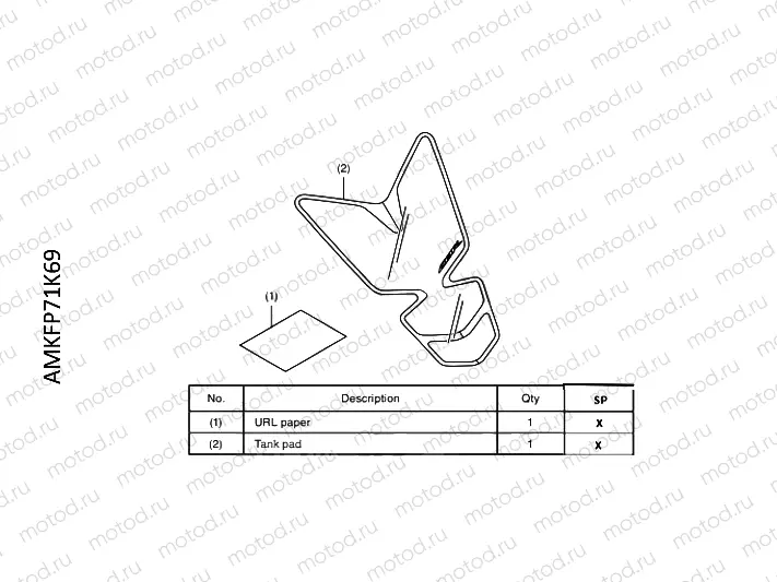 P71-21-K9 KIT,TANK PAD