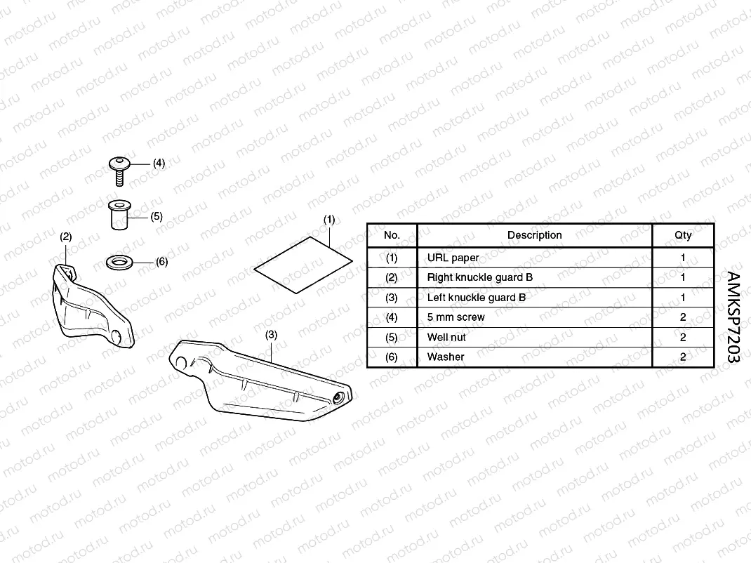 P72-21-03 KIT,KNUCKLE GUARD EXTENSION *NH1*